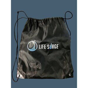 LIFE SURGE LIGHTWEIGHT DRAWSTRING BLACK BAG